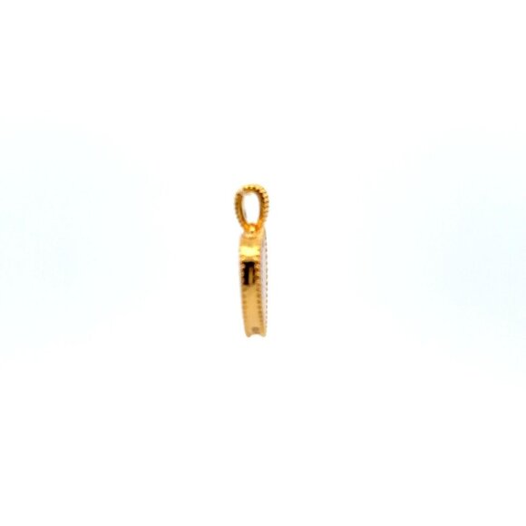 18K Gold Pendant Charm Natural Red Agate Heart - Picture 6 of 9